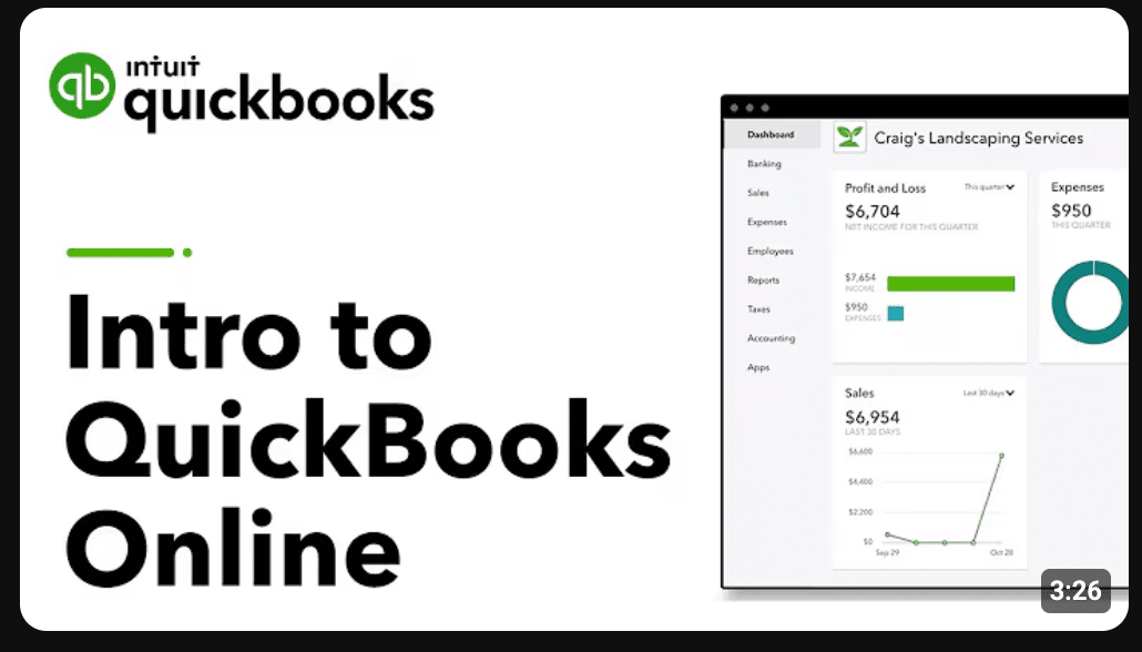 youtube video thumbnail for Intro to QuickBooks Online